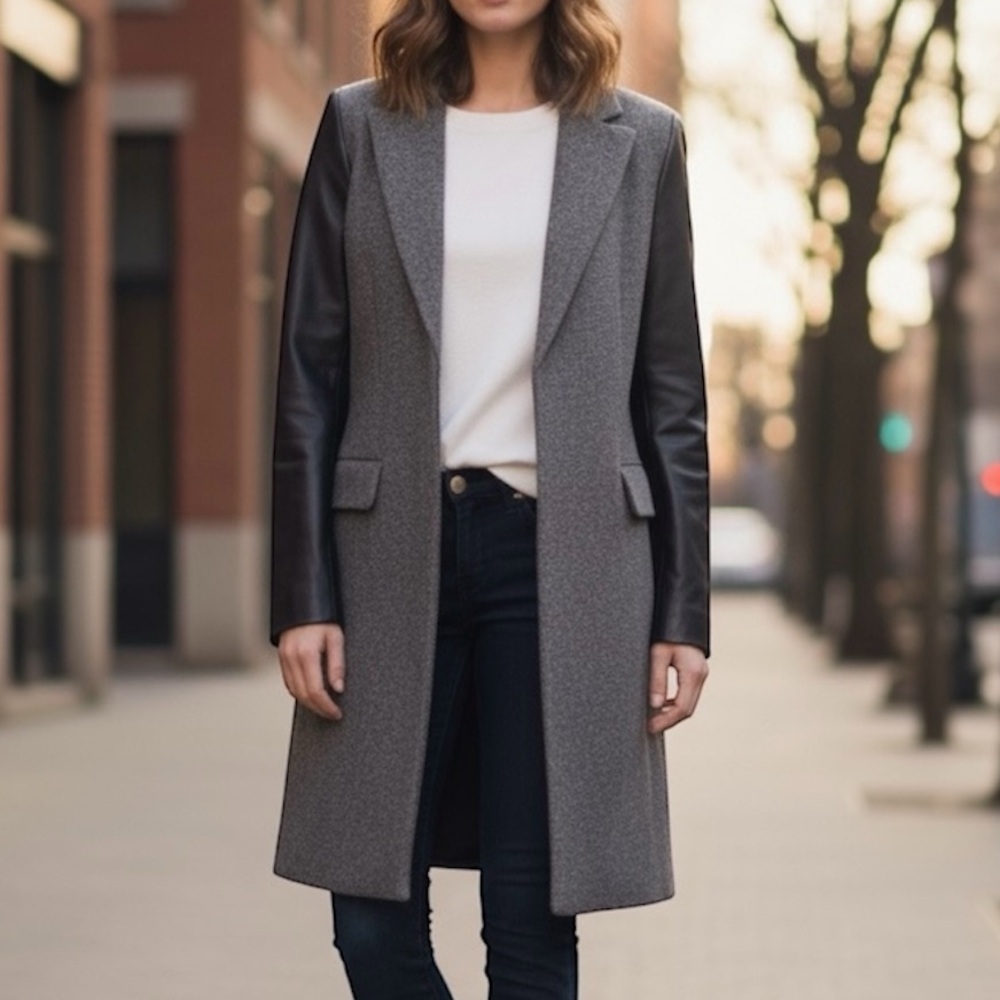 ✧ Wool and leather trench coat